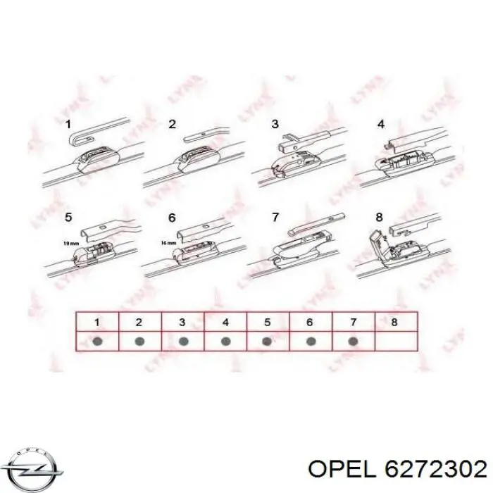 Compre 6272302 Opel Limpa-pára-brisas do pára-brisas, kit de 2 un.