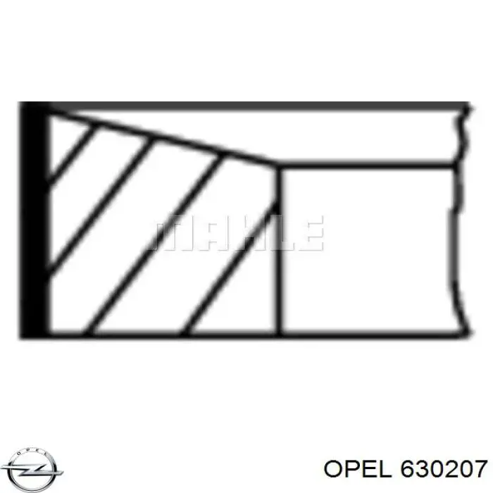 630207 Opel Anéis do pistão para 1 cilindro, STD.