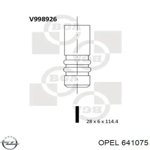 641075 Opel Válvula de admissão