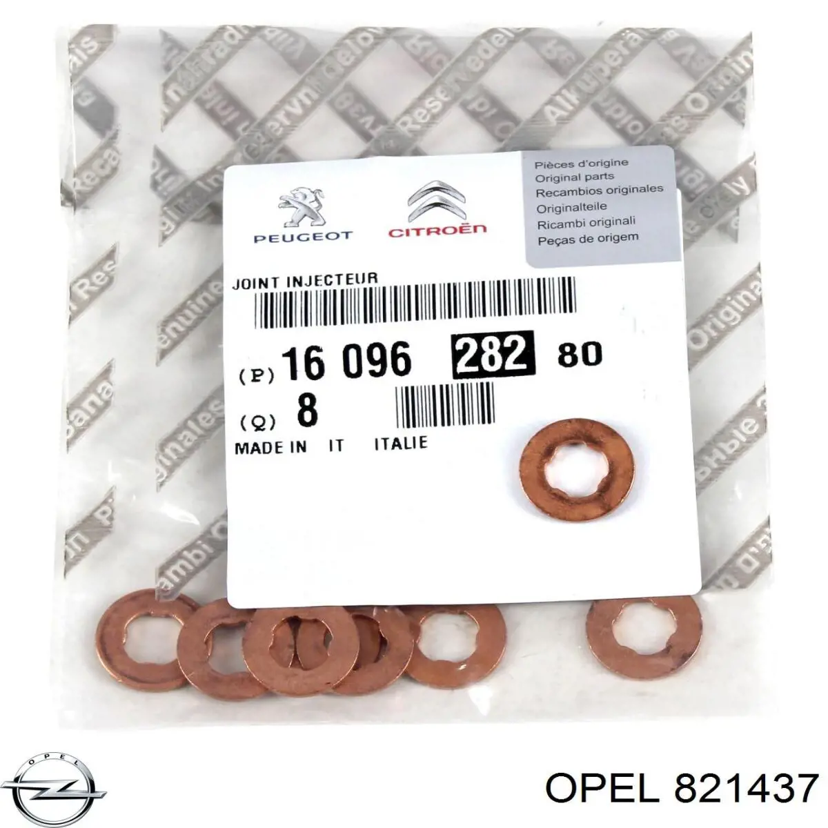 Anel (arruela) do injetor de ajuste Opel 821437 preço, a partir de 2,36 USD