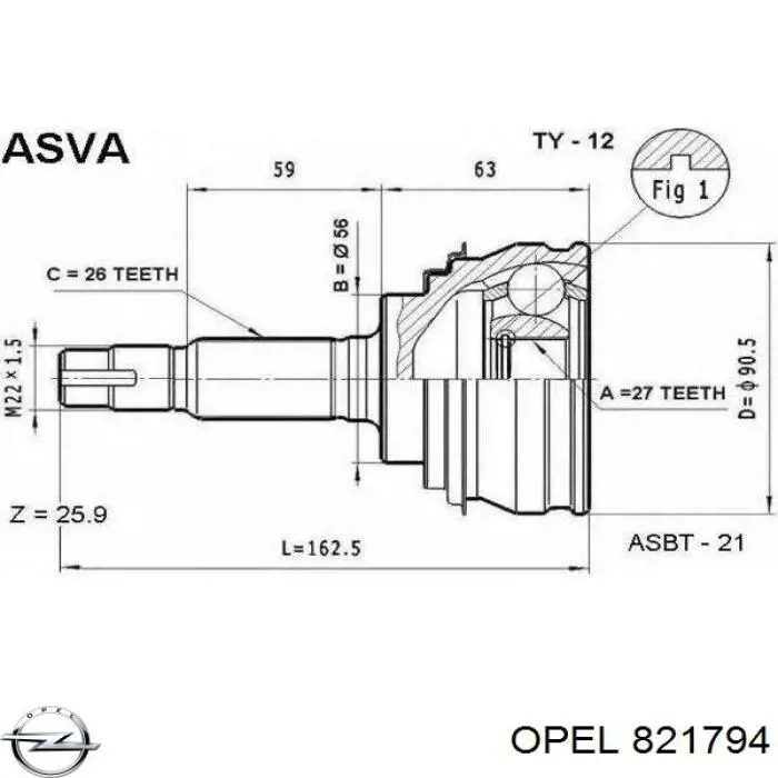 Compre 821794 Opel Parafuso de fixação do injetor