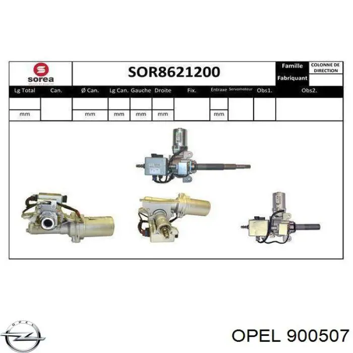 900507 Opel Coluna da direção