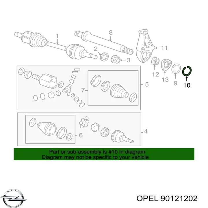 Semieixo (acionador) dianteiro direito Opel 374038 preço, a partir de 1,42 USD