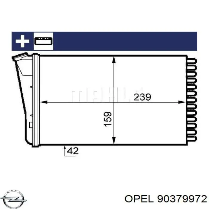 90379972 Opel Radiador de forno (de aquecedor)