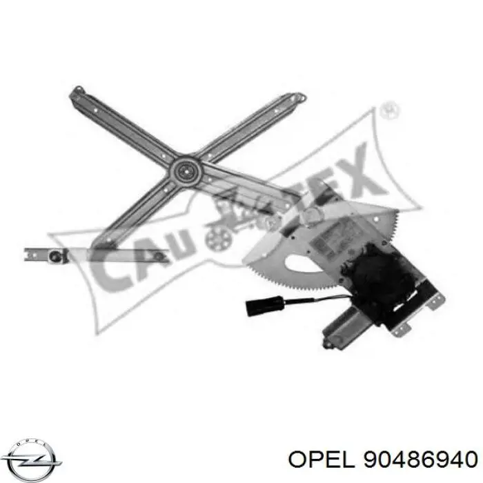 90486940 Opel Mecanismo de acionamento de vidro da porta dianteira direita