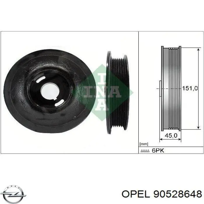 Polia de cambota Opel 90528648 preço, a partir de 80,02 USD