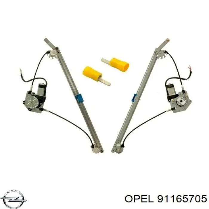 91165705 Opel Mecanismo de acionamento de vidro da porta dianteira direita