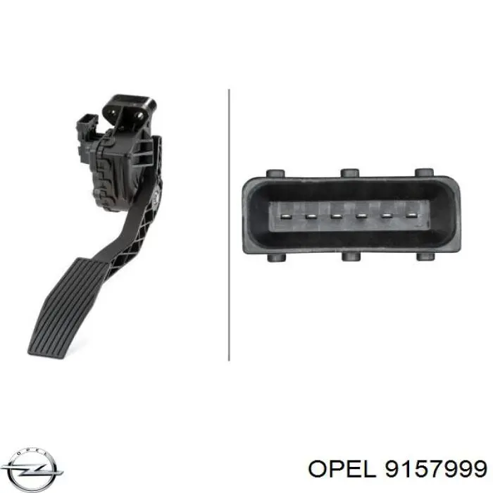9157999 Opel Pedal de gás (de acelerador)