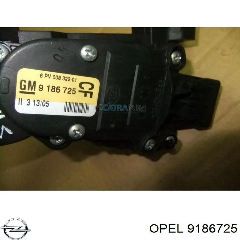 Pedal de gás (de acelerador) 9186725 Opel