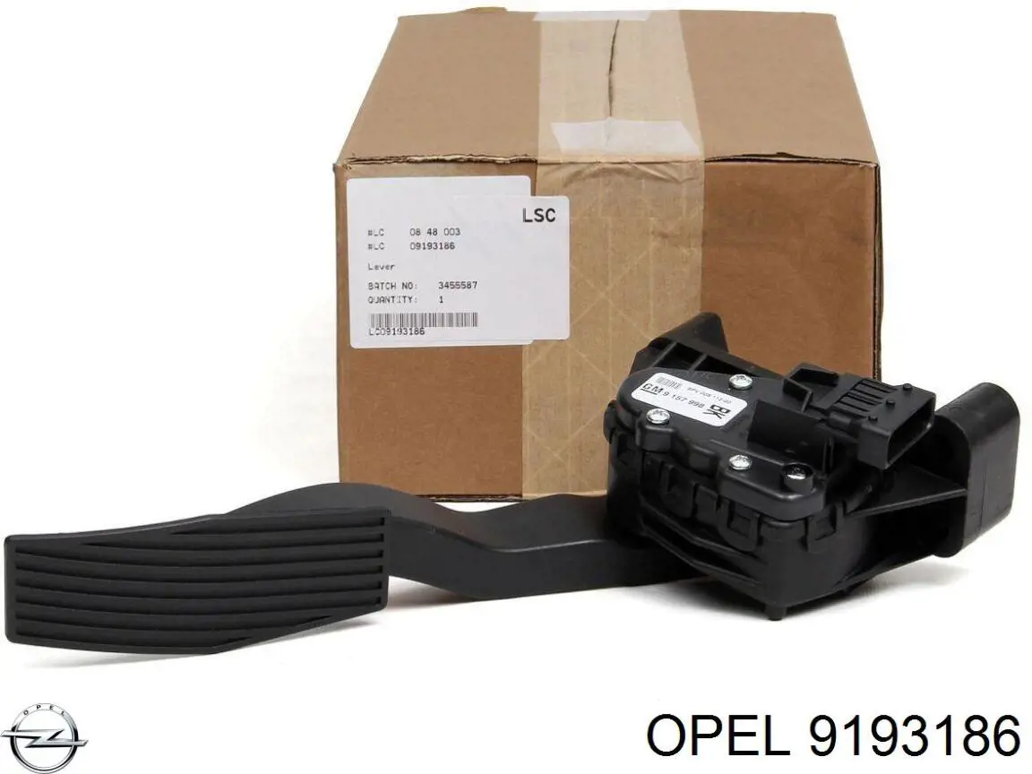 9193186 Opel Pedal de gás (de acelerador)