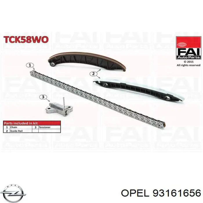 Engrenagem de cadeia da roda dentada da árvore distribuidora de motor Opel 93161656 preço, a partir de 52,62 USD