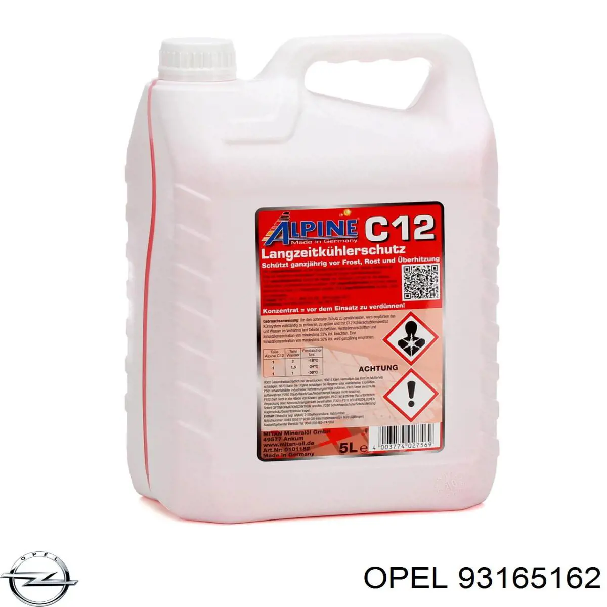 Fluido de esfriamento 93165162 Opel