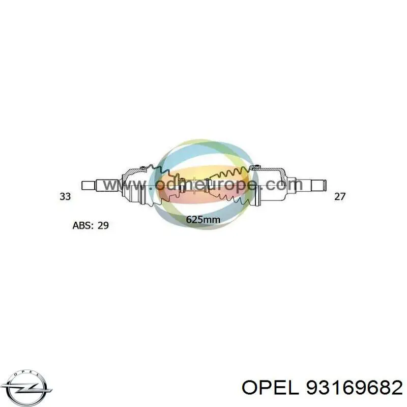 93169682 Opel Semieixo (acionador) dianteiro direito
