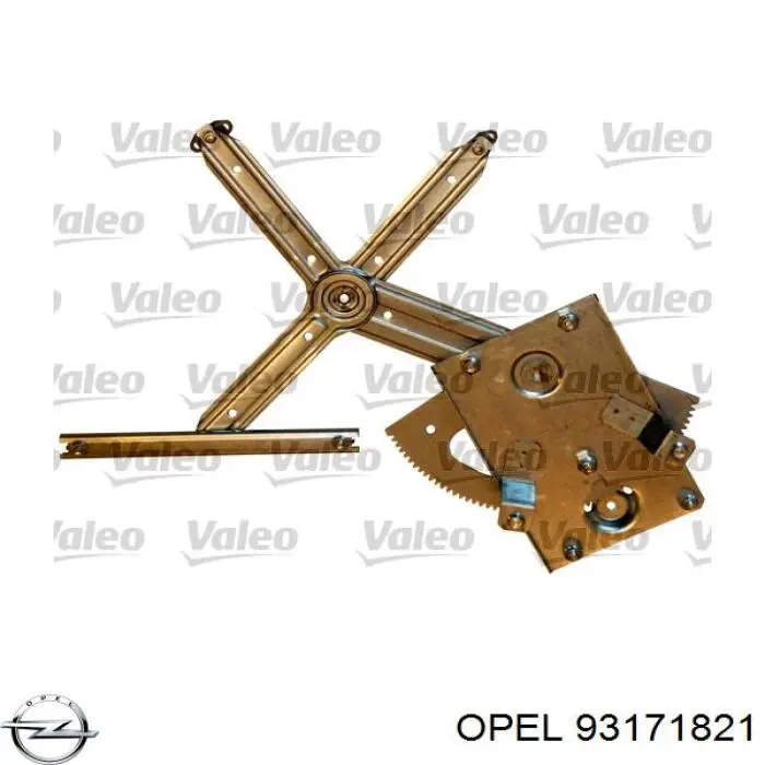 93171821 Opel Mecanismo de acionamento de vidro da porta dianteira direita