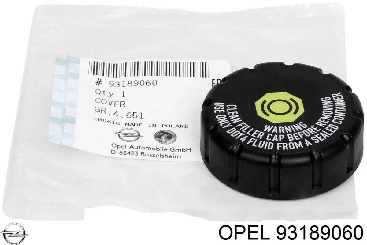 Tampa de tanque de cilindro mestre do freio Opel 93189060 preço, a partir de 16,75 USD