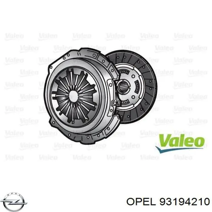Kit de embraiagem (3 peças) Opel 93194210 preço, a partir de 237,95 USD