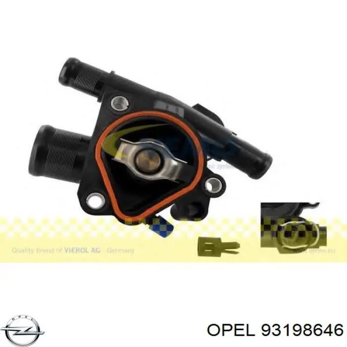 93198646 Opel Caixa do termostato