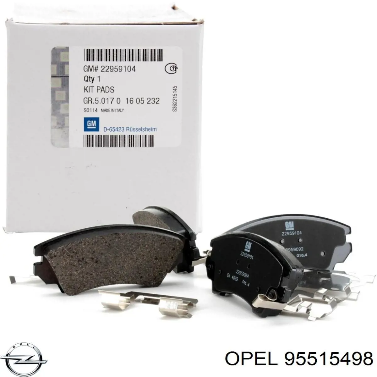 Compre 95515498 Opel Sapatas do freio traseiras de disco
