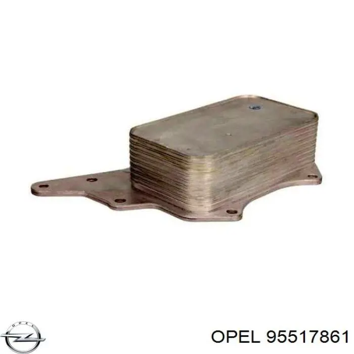 95517861 Opel Radiador de óleo (frigorífico), debaixo de filtro