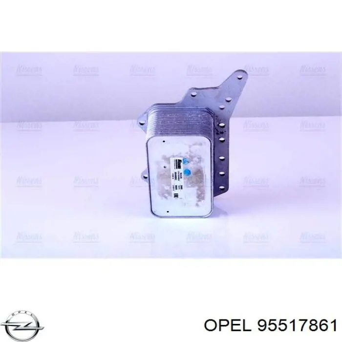 95517861 Opel Radiador de óleo (frigorífico), debaixo de filtro
