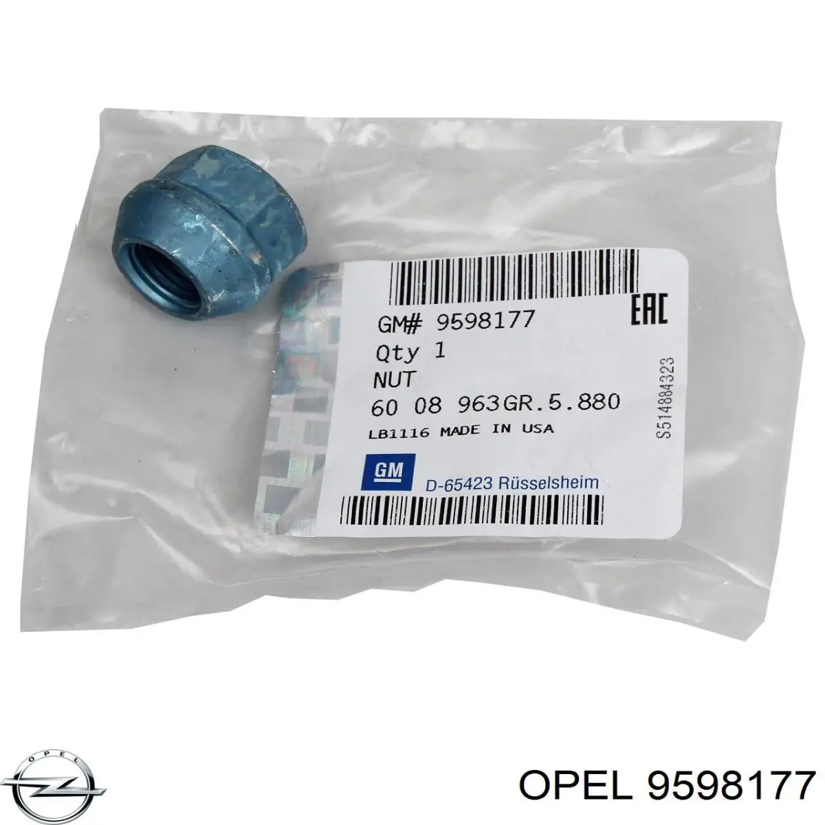 9598177 Opel Porca de roda