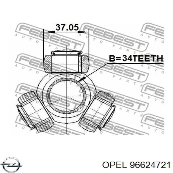 96624721 Opel Semieixo (acionador) dianteiro esquerdo
