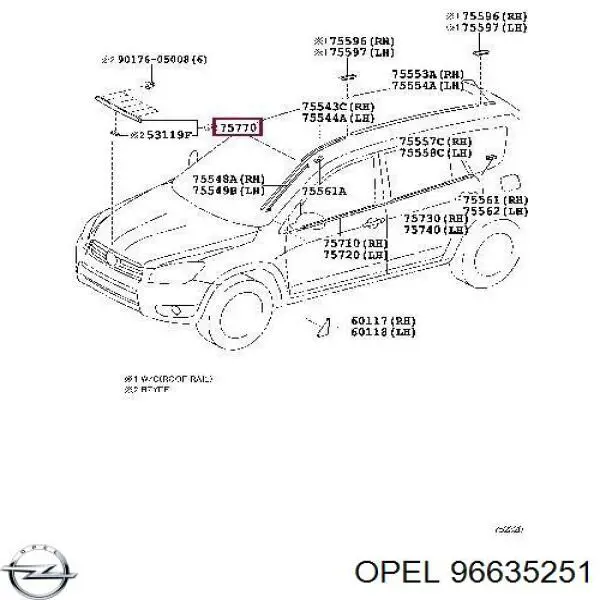 Moldura da capota Chevrolet Epica II V250