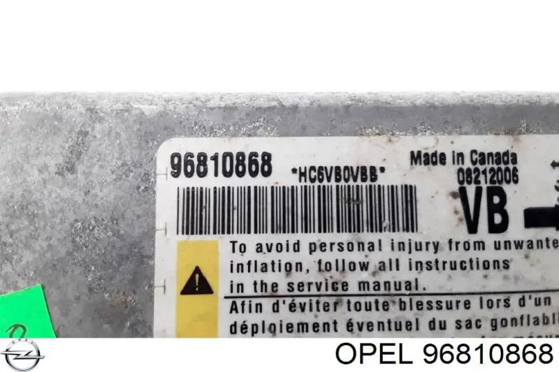 Módulo processador de controlo da bolsa de ar (Centralina eletrônica AIRBAG) Opel 96810868 preço, a partir de 69,53 USD