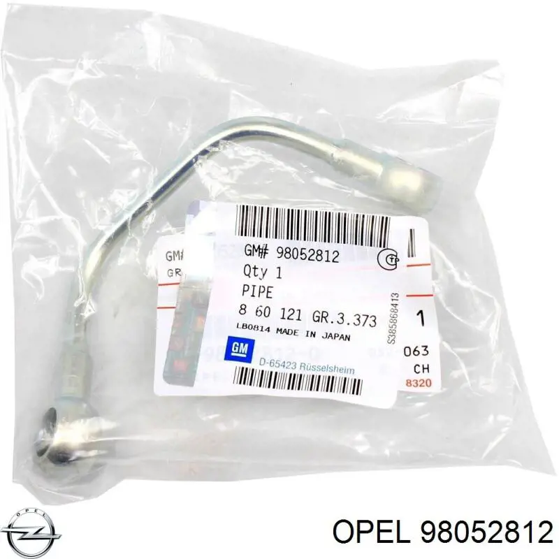 98052812 Opel Tubo (mangueira) de fornecimento de óleo de turbina