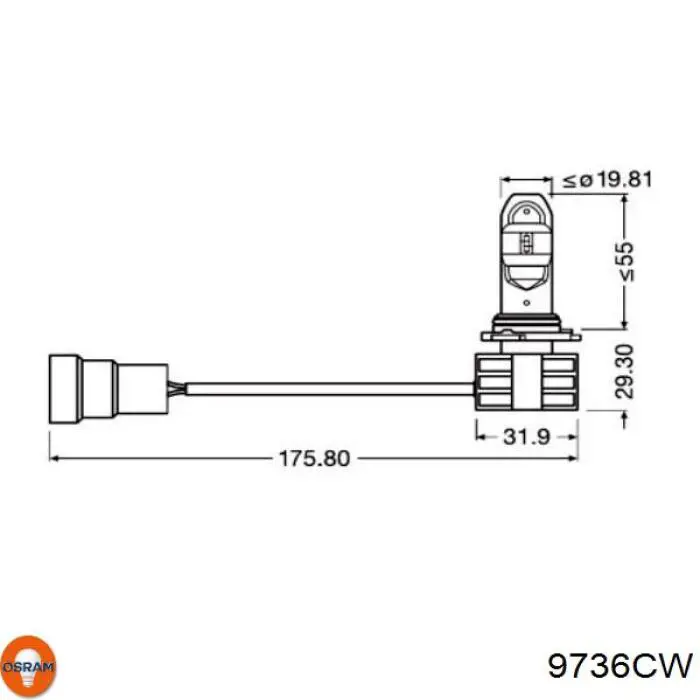 Lâmpada de diodo emissor de luz (LED) Osram 9736CW preço, a partir de 16,08 USD