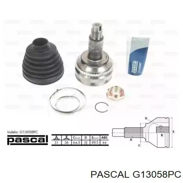 Junta homocinética externa dianteira Pascal G13058PC preço, a partir de 63,23 USD