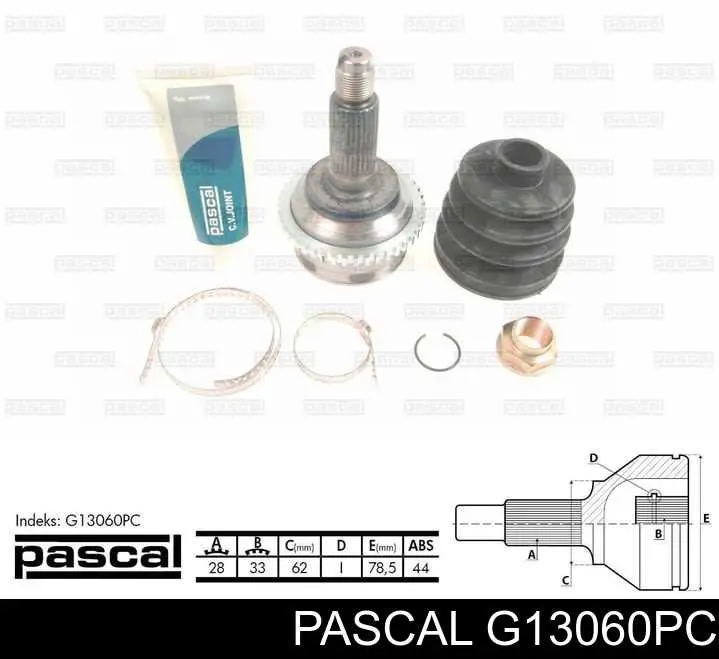 Junta homocinética externa dianteira Pascal G13060PC preço, a partir de 46,37 USD