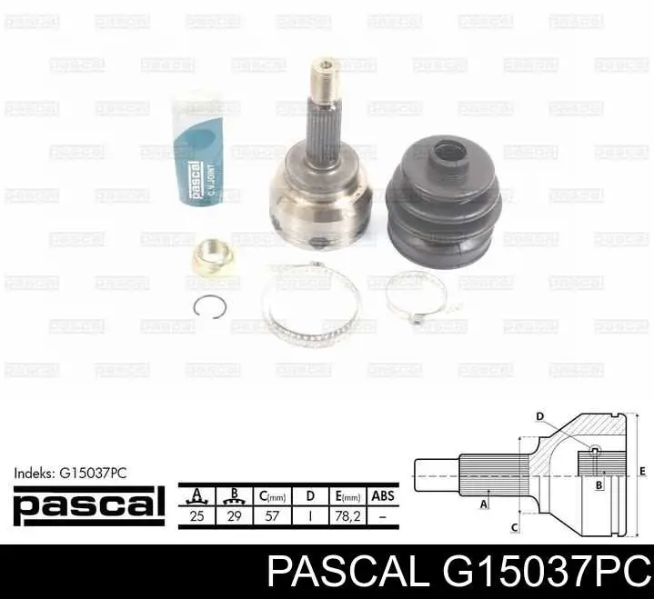 Junta homocinética externa dianteira Pascal G15037PC preço, a partir de 48,06 USD