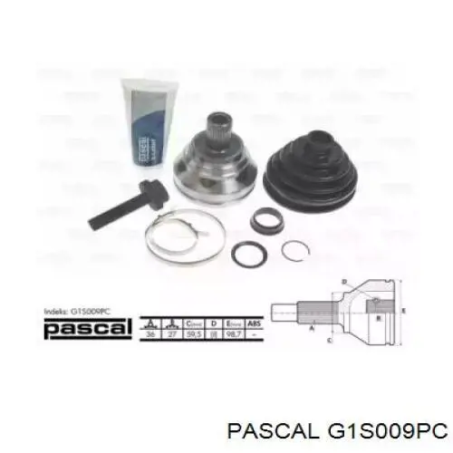 Junta homocinética externa dianteira Pascal G1S009PC preço, a partir de 43,03 USD