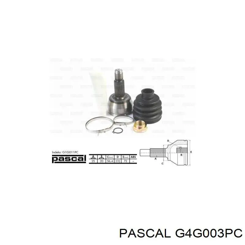 G4G003PC Pascal Junta homocinética interna, tripé