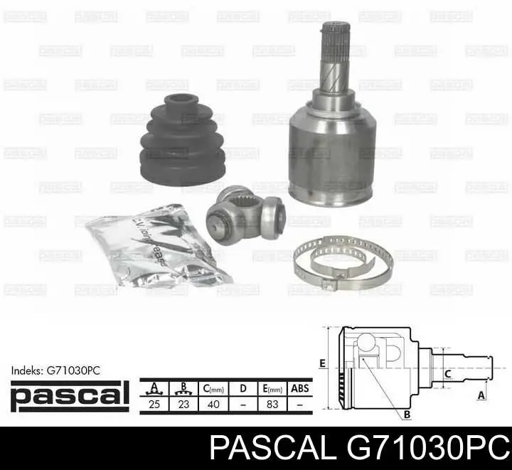 Junta homocinética interna dianteira Pascal G71030PC preço, a partir de 50,68 USD