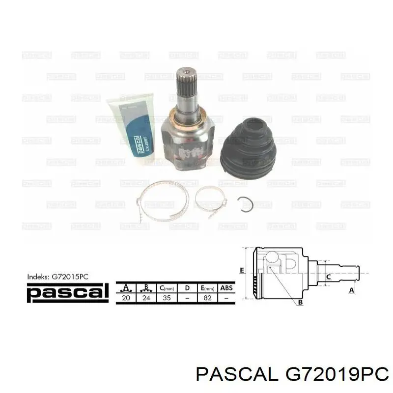 Junta homocinética interna dianteira Pascal G72019PC preço, a partir de 63,77 USD