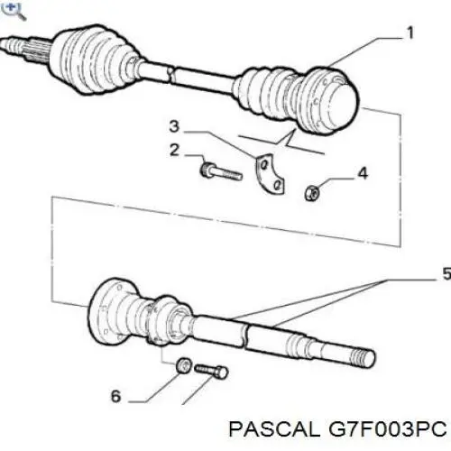 G7F003PC Pascal Junta homocinética interna dianteira