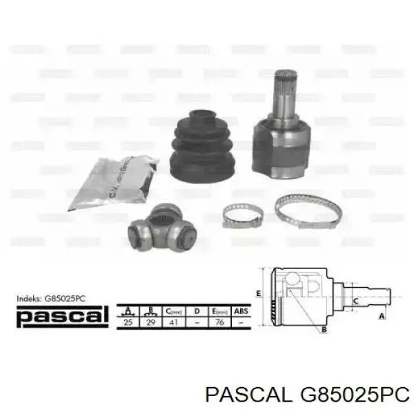 G85025PC Pascal Junta homocinética interna dianteira direita
