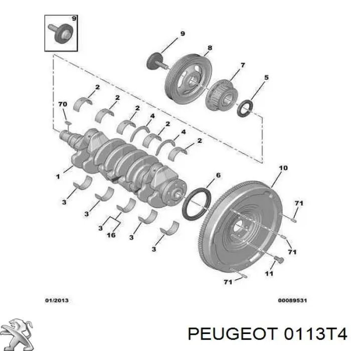 Folhas inseridas principais de cambota, kit, padrão (STD) Peugeot/Citroen 0113T3 preço, a partir de 18,65 USD