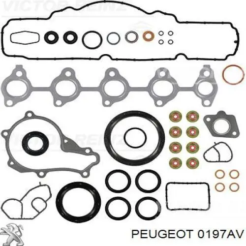 0197AV Peugeot/Citroen Kit de vedantes de motor completo