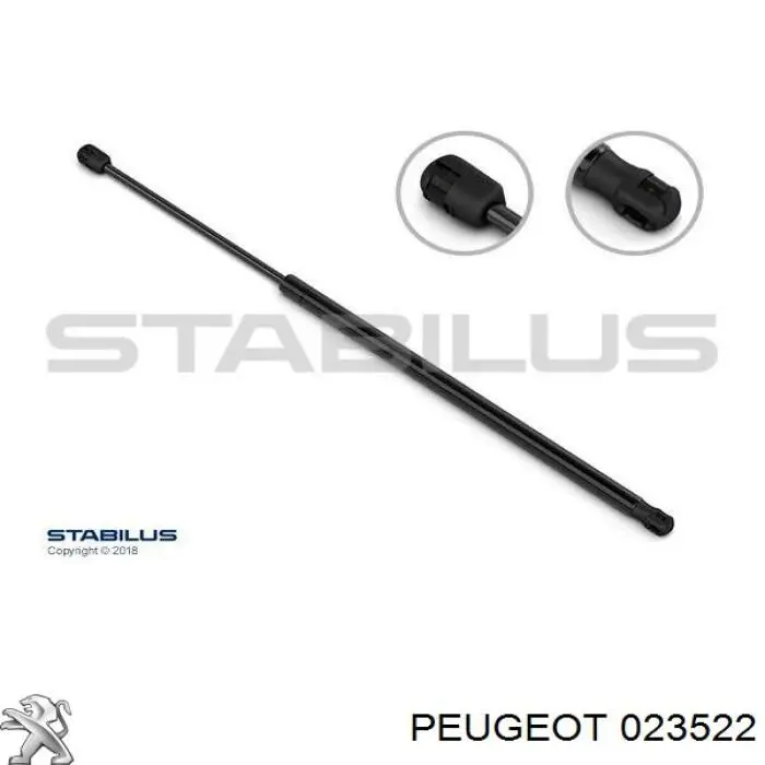 023522 Peugeot/Citroen Amortecedor de tampa de porta-malas (de 3ª/5ª porta traseira)