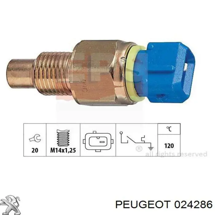 Sensor de temperatura do fluido de esfriamento Peugeot/Citroen 024286 preço, a partir de 13,94 USD