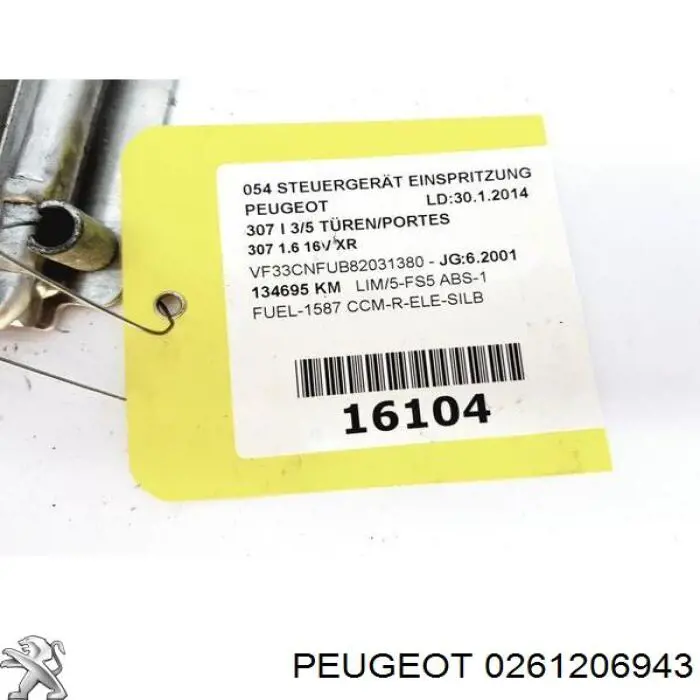 Compre 0261206943 Peugeot/Citroen Módulo de direção (Centralina eletrônica) de motor