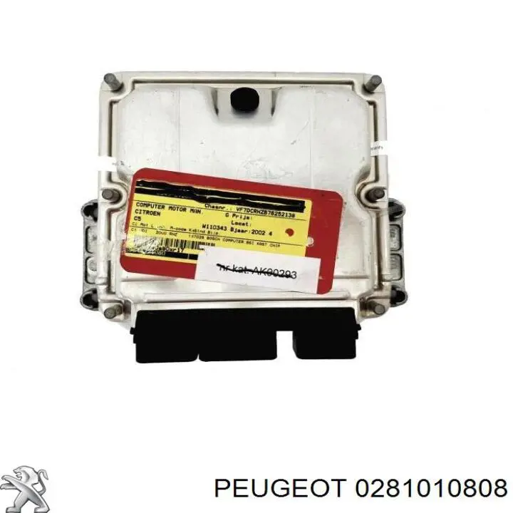 Módulo de direção (Centralina eletrônica) de motor 0281010808 Peugeot/Citroen