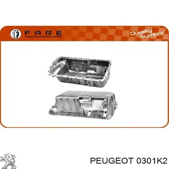 0301K2 Peugeot/Citroen Panela de óleo de cárter do motor