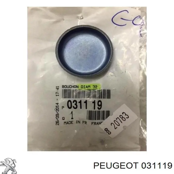 Tampão CBC/do bloco de cilindros Peugeot/Citroen 031119 preço, a partir de 1,56 USD