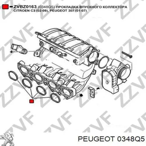 Vedante de tubo coletor de admissão Peugeot/Citroen 0348Q5 preço, a partir de 3,63 USD