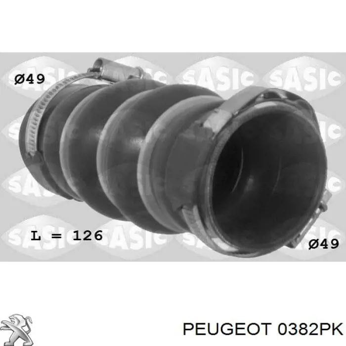 Compre 0382PK Peugeot/Citroen Mangueira (cano derivado) de intercooler