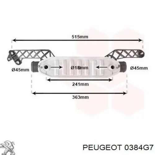0384G7 Peugeot/Citroen Radiador de intercooler